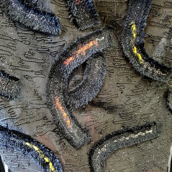 Lecoanet Hemant Paris 100% Silk Black Swirl Embroidered Crop Evening Jacket 44 M - Picture 9 of 13